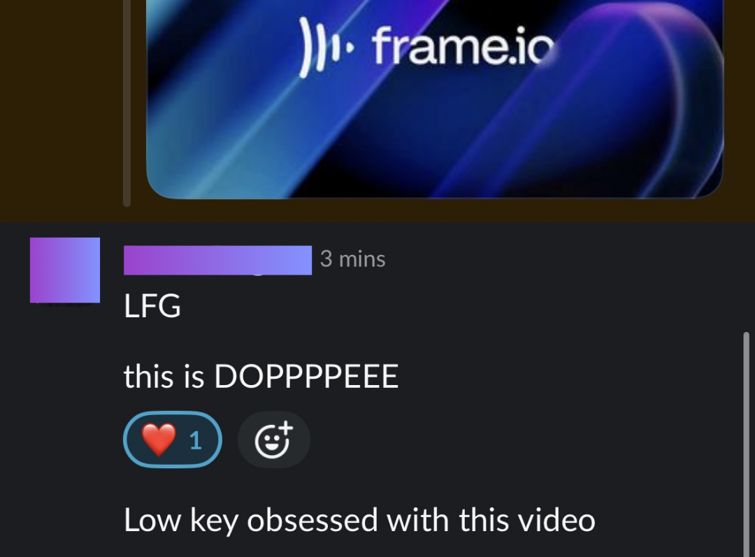 Client message: low key obsessed with this video
